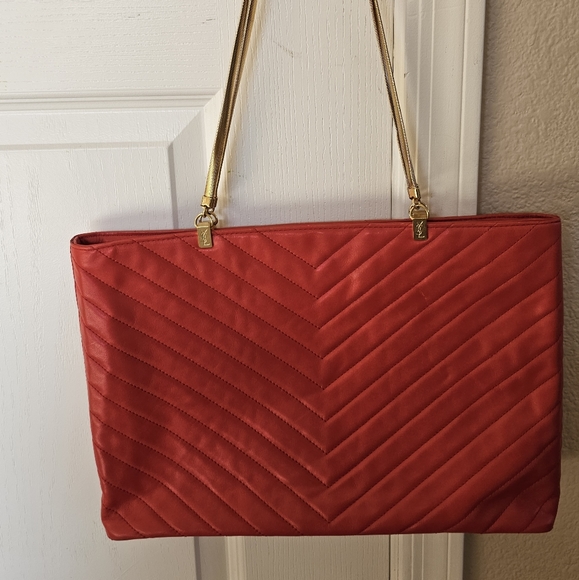 YSL  chevron leather Tote bag - Picture 4 of 7